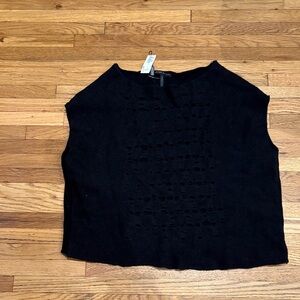 NWT Sarah Pacini Black Textured Top/Vest Size 0/S